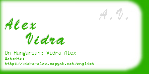 alex vidra business card